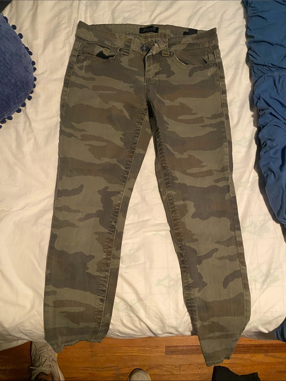 Seven7 Camo Skinny Jeans in Olive Green and Brown